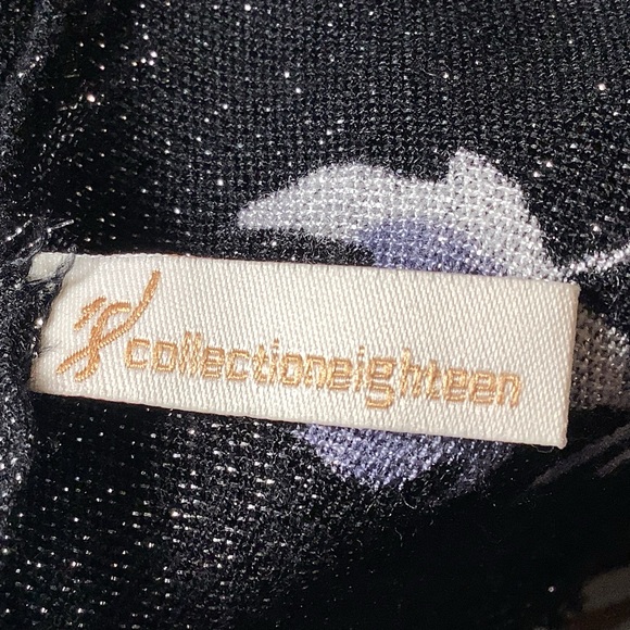 Collection Eighteen Scarf Roses Soft And Shimmering Gray Black - Picture 5 of 5